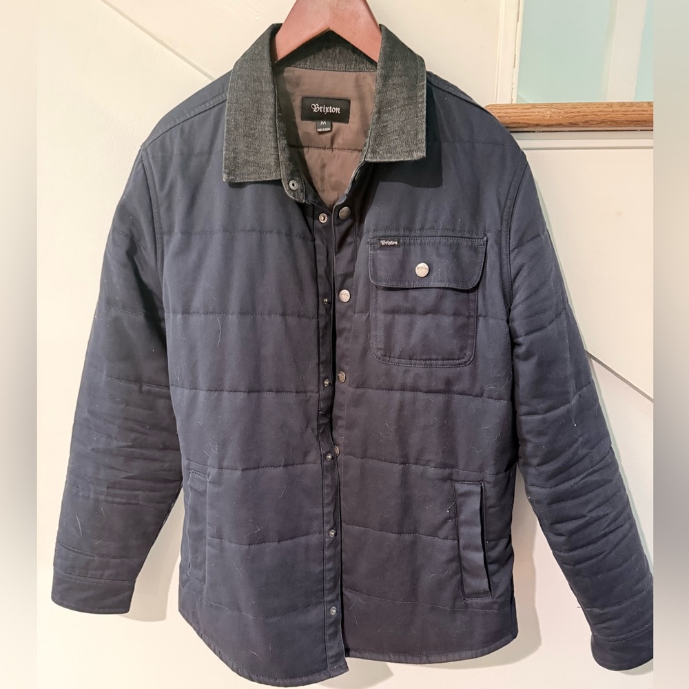 Brixton Blue Cass Quilted Denim Collar Jacket
